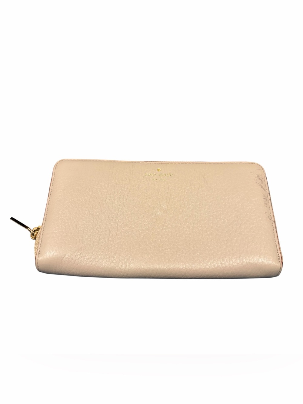 Kate Spade Pebbled Leather Zip Around Long Wallet in Blush Pink
